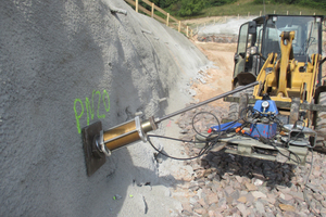  	Tensile test for soil nailing analysis in the area of the Tunnel Hain 