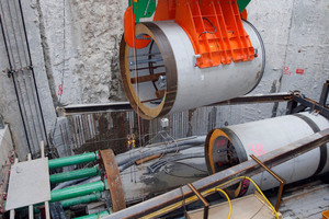  Applying a new pipe segment in front of the main jack in the starting shaft 