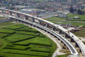  	Viaducts at Camorino Node, work status in October 2014 