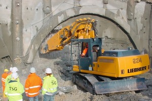  11  Installing the enlarged starting block for the evacuation tunnel 