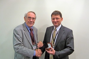  Prof. Alfred Haack getting CzTA honorary medal from CzTA president Ivan Hrdina 
