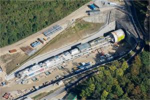  TBM and backup in the launching position at the Aichelberg portal 