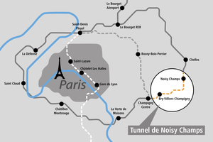  Gesamtansicht des Grand Paris Express: Der dem Konsortium, zu dem auch Implenia gehört, zugeschlagene Bauabschnitt „Lot T2C“ für den Tunnel von Noisy – Champs im südlichen Abschnitt der Linie 15 