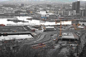  Beim Bau des Bjørvika-Unterwassertunnels in Oslo/Norwegen wurden besonders hohe Ansprüche an den Brandschutz gestellt 