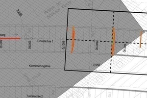  10&nbsp; Detektierter Geologiewechsel, in diesem Fall eine Sandstein-/Quarzitbank 