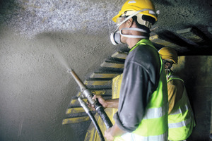  A novel type of polypropylene fiber shotcrete is being applied as the primary means of ground support - a mixture that reduces rebound 