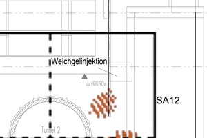  8&nbsp; Detecting a sheet pile wall and a shaft on the right outside the route (looking towards the driving direction) 