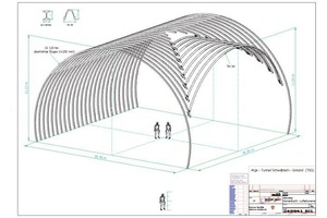  3&nbsp; 3D-Darstellung der Stahlsonderkonstruktion bestehend aus GI- und TH-Profilen 