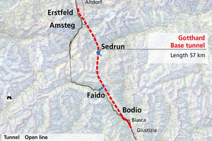  Die Linienführung des Gotthard-Basistunnels 