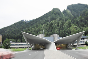  <div class="bildtext_en">The portals of the Gleinalm Tunnel are currently under construction; the image above shows the winning concept of the design contest |</div> 
