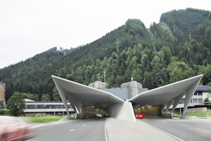  Die Portale des Gleinalmtunnels befinden sich bereits im Bau; das Bild zeigt eine Visualisierung des Gewinnerentwurfs aus dem Gestaltungswettbewerb | 