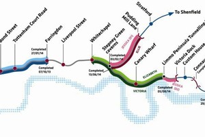  Site plan of the Crossrail tunnel projects (blue C300/310/435) 