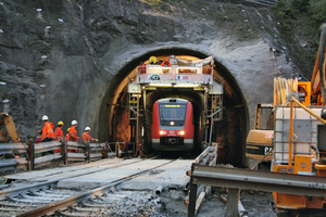  Jähroder Tunnel während der Aufweitung mit der Tunnel-im-Tunnel Methode  