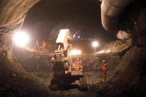  8&nbsp; View of breakdown bay 2 from the main tunnel standard profile during work on bench and invert 