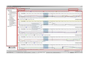  Working area with data from the tunnel boring machine, thematically assigned diagrams and various evaluation functions in the diagram 