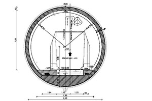  2)	Standard cross-section of the tunnel bore | 