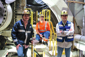  Roberto Gonzales (r.), Andrei Olivares (l.) and Jeremy Pinkham for Robbins provided data on the TEO project together with Raymundo Rincon and David Juarez (both not in photo) 