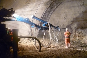  	Application of shotcrete by the wet-mix process on the Stuttgart–Ulm rail project  