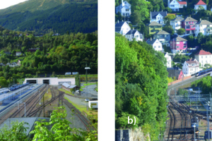  4a) East portal in Årna; 4b) West portal in Fløen | 