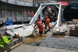  Massive bracing frame for EPBM start in the circular launch shaft 