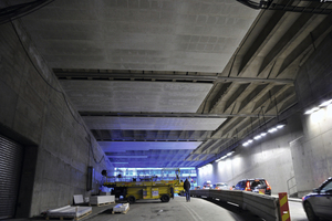  Bei der brandschutztechnischen Modernisierung des Söderledstunnel in Stockholm setzten sich die Tunnel Brandschutzplatten des Typs Aestuver als Alternativlösung gegenüber dem ursprünglich geplanten Brandschutzputz durch 