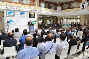  Prof. Nuh Bilgin, the chairman of the Turkish Tunnelling Society opened the fair in the foyer of the Expo halls in front of some 120 guests 