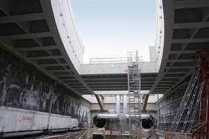  1 View of the elliptic opening for the escalator 