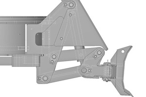  Räumschild, ein Schutzblech schützt das hydraulische Hubwerk 