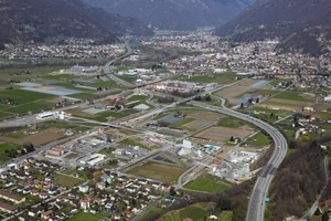  2 Luftaufnahme der Baustelle Nodo di Camorino 