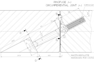  Querschnitt der Verbindungsdetails mit Bolzen und Dichtung 