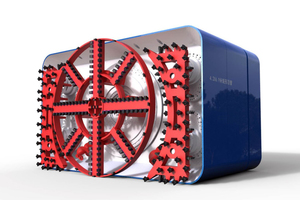  	Cutting technologies for rectangular excavation, example 3: Combination of eccentric multi shaft cutter head and cutting wheel 