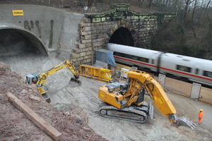  Construction works at the north portal of the Burgberg Tunnel  