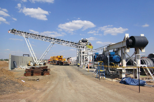  Continuous conveyors operate behind the TBM for muck removal 