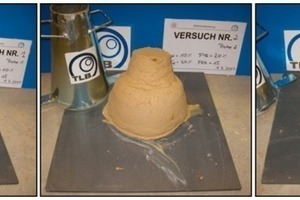  6 Slump results of soil B with FIR = 10 % (1), FIR = 20 % (2) and FIR = 30 % (3) 