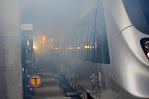  Leipzig City Tunnel - full-scale fire protection drill with simulated tunnel fire 