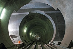  Gotthard Base Tunnel: niche for installing a track switching gate, Faido part-section 