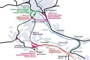  Neuordnung des Bahnknotens Stuttgart mit Tunnelbauten 