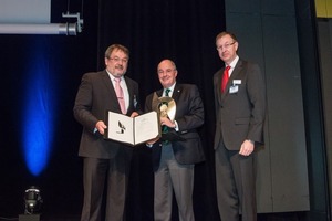  Awarding of the 2013 STUVA Prize, from the left: Univ.-Prof. Dr.-Ing. Martin Ziegler, chairman of STUVA Inc., Baurat h.c. Dipl.-Ing. Dr. mont. Georg-Michael Vavrovsky, Dr.-Ing. Roland Leucker, CEO STUVA Inc. 