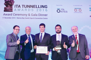  	Marc Comulada (Maidl Tunnelconsultants, left), Dr. Martin Herrenknecht (2nd from left) and Tarcísio Celestino (right) with two representatives of the JV for the Metro Line 4, Rio de Janeiro 