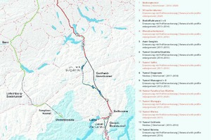  Overview of the construction projects on the route of the 4 m corridor on the Gotthard axis 