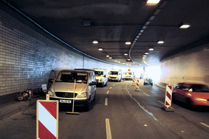  Two of the 3 lanes were closed during the fortnight-long redevelopment work 