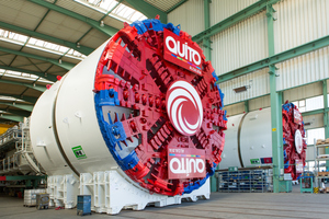  With a diameter of 9.36 meters the two identical tunnel boring machines for the Metro de Quito are among the larger calibers. By the opening of the metro system the EPB Shields completed in late August 2016 will have excavated more than 17 km of new tunnels 