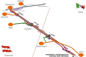  Aktuelle Baustellen am Brenner Basistunnel mit Stand vom 31. Januar 2013 