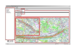  Route of the Emscher Interceptor, construction section 40 on the overview map in the online platform, with various settings available for the display of the data 