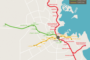  Ausdehnung der Phase 1 des Doha Metro Projekts, die bis 2020 fertiggestellt sein soll 