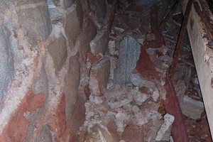  Tunnel wall after the fire – affected by spalling 
