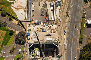  6	After breakthrough on 29 September 2014, the machine had to be turned around and pushed sidewise in the northern portal trench to start the excavation of the second bore in the opposite direction  