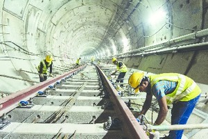  4	Klang Valley MRT Linie 1: Bauarbeiten in der Nähe des Pudu-Schachts 